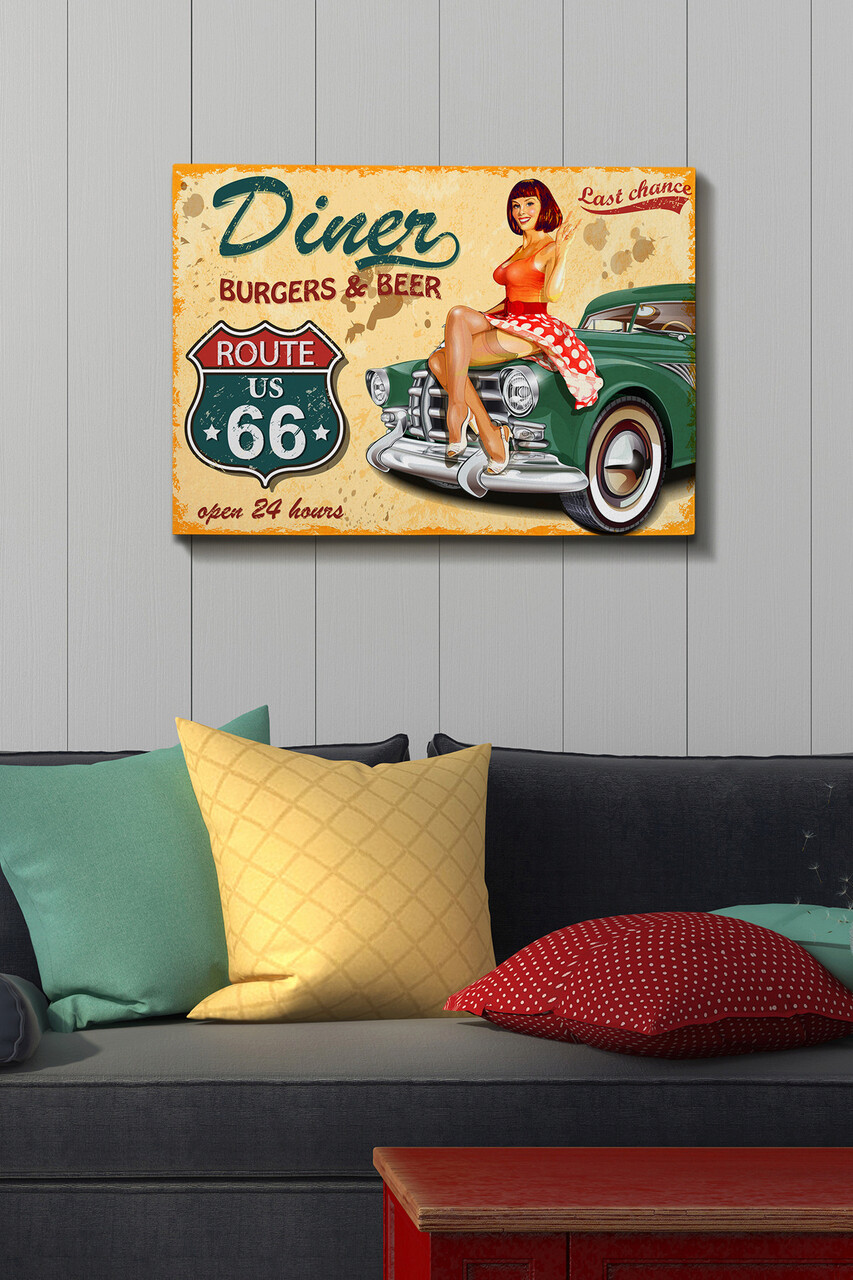 Tablou decorativ, Kanvas Tablo (50 x 70), Cadru: 100% LEMN (grosime: 3 cm), Multicolor - imagine 6